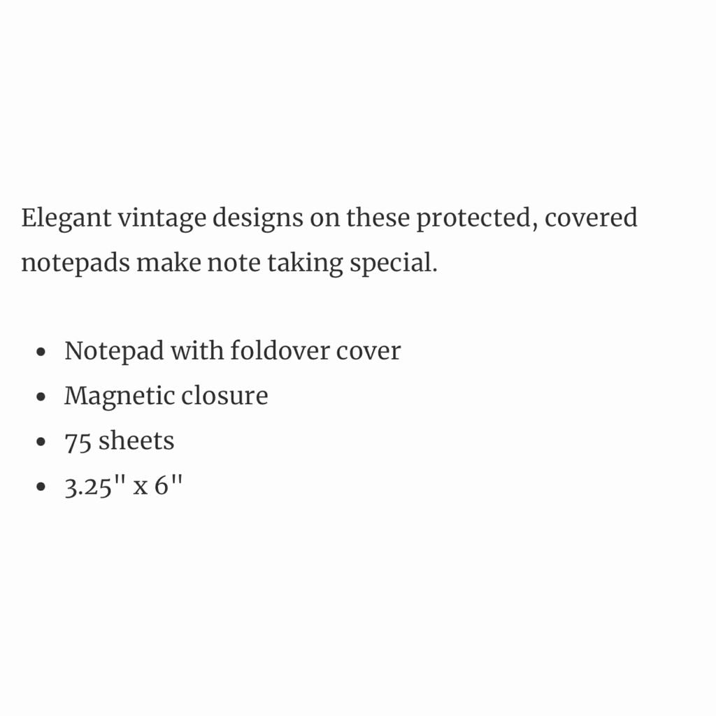 Vintage Floral Birds Tall Notepad