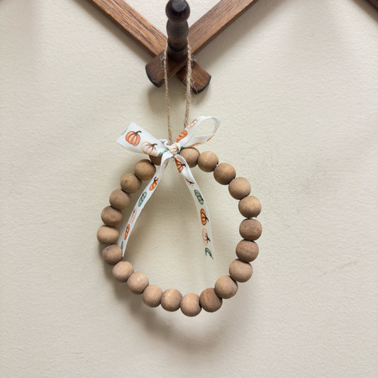 Fall Wreath Decor w/Pumpkin Ribbon