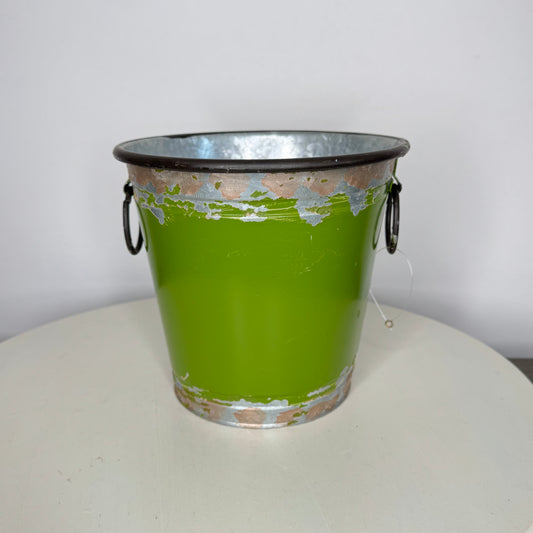 Chippy Green Galvanized Metal Pail