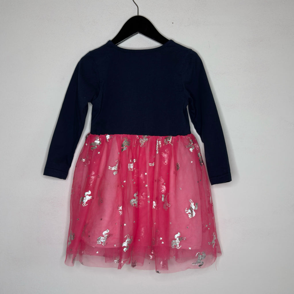 Unicorn Print Tulle Dress - Size 3/4 Youth