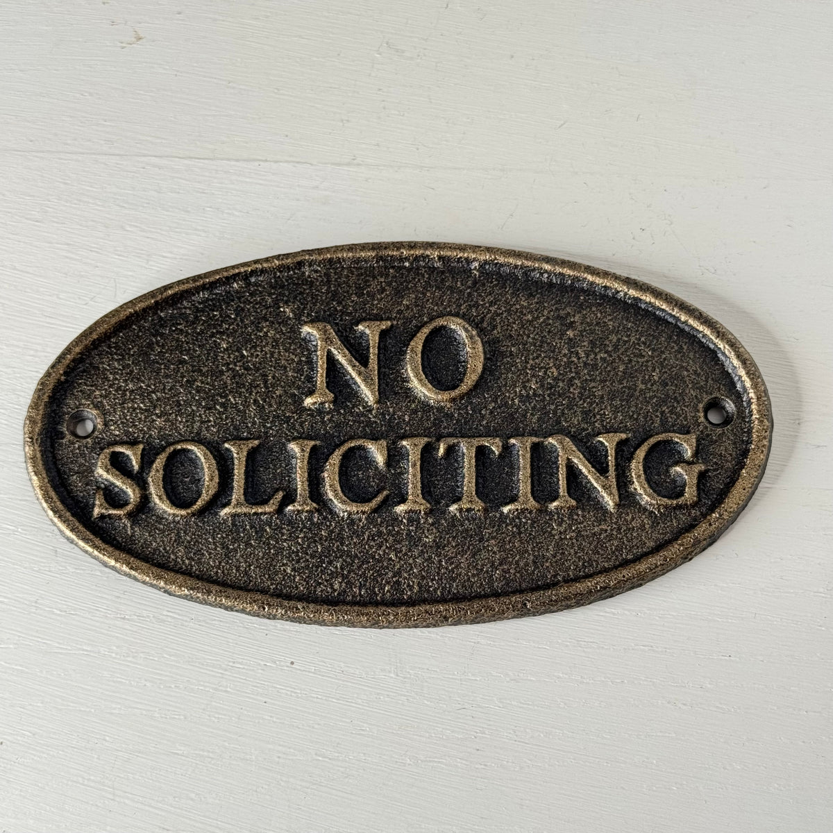No Soliciting Cast Iron Sign