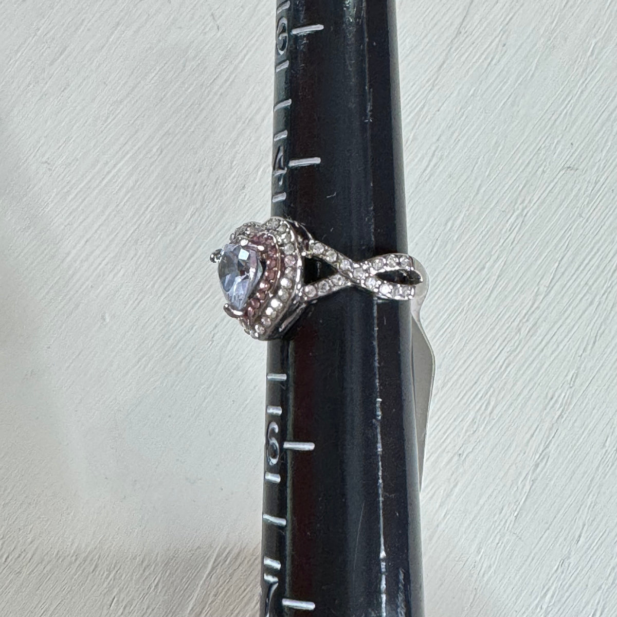 Heart Shape Faux Diamond Engagement Ring - Size 5