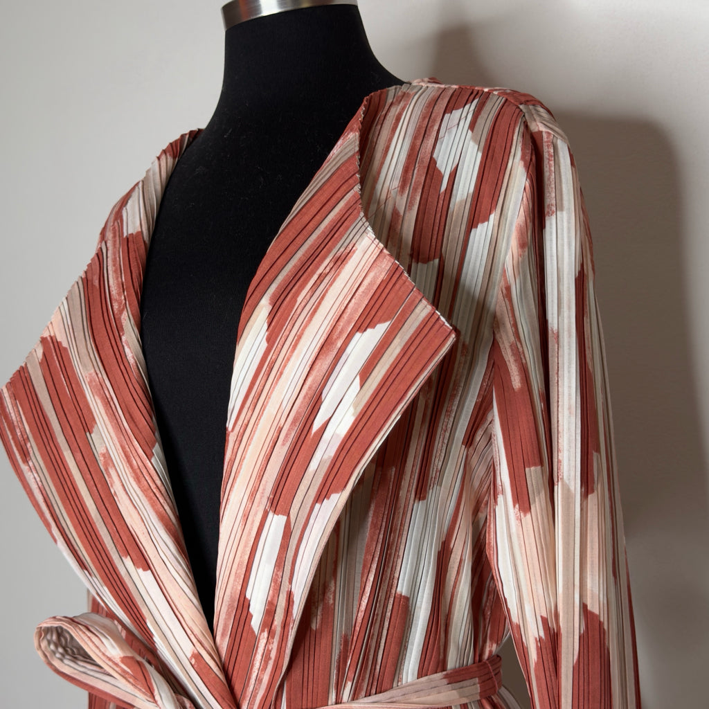 Chico's Travelers Pleated Printed Jacket - Size Large