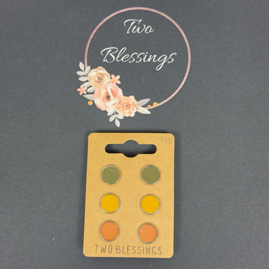 Two Blessings Earrings - Green/Yellow/Orange