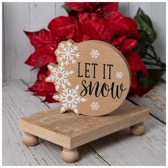 Let It Snow Snowflake Wood Wall Decor