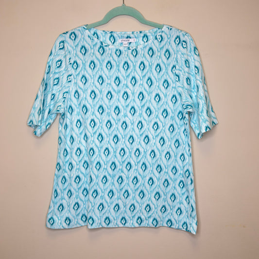Chico's Ikat Print Short Sleeve Tee - Size Large