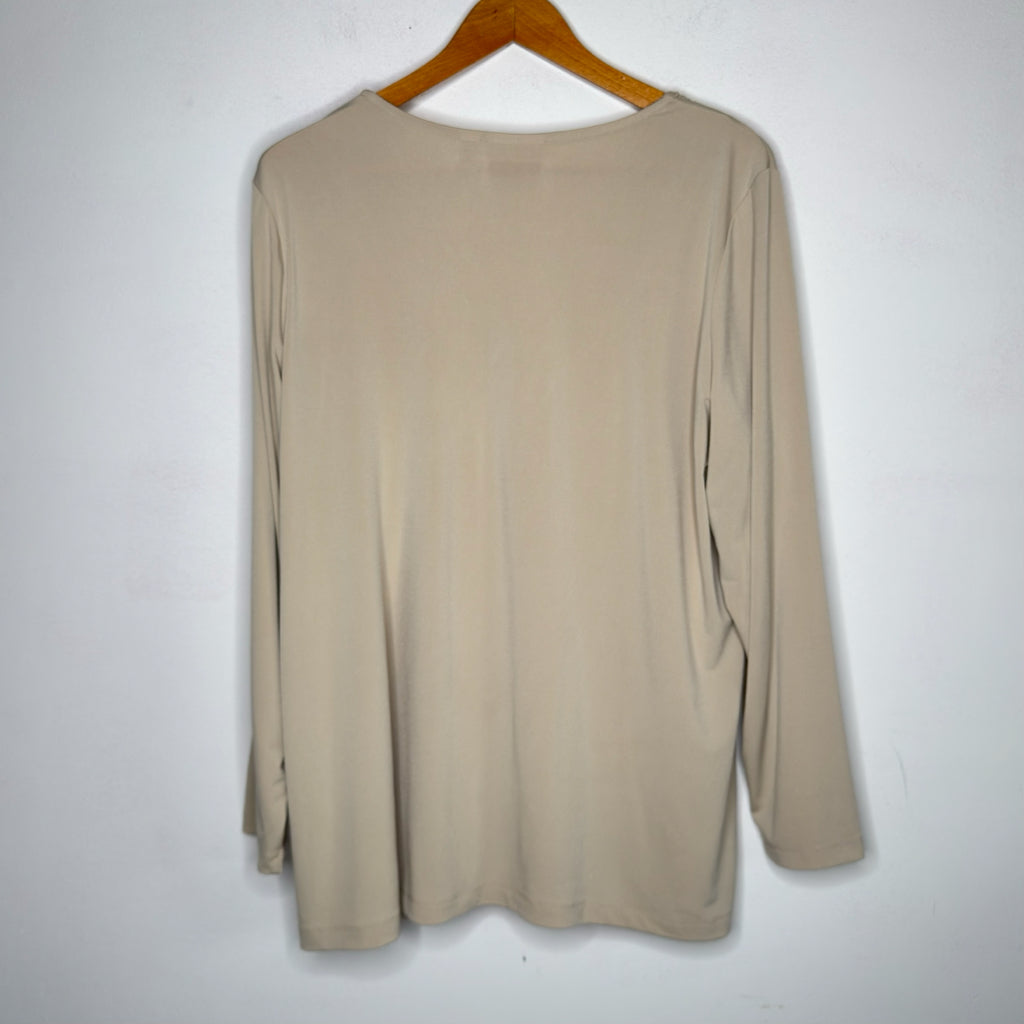 Susan Graver Pleated Neckline Top - Size 1X