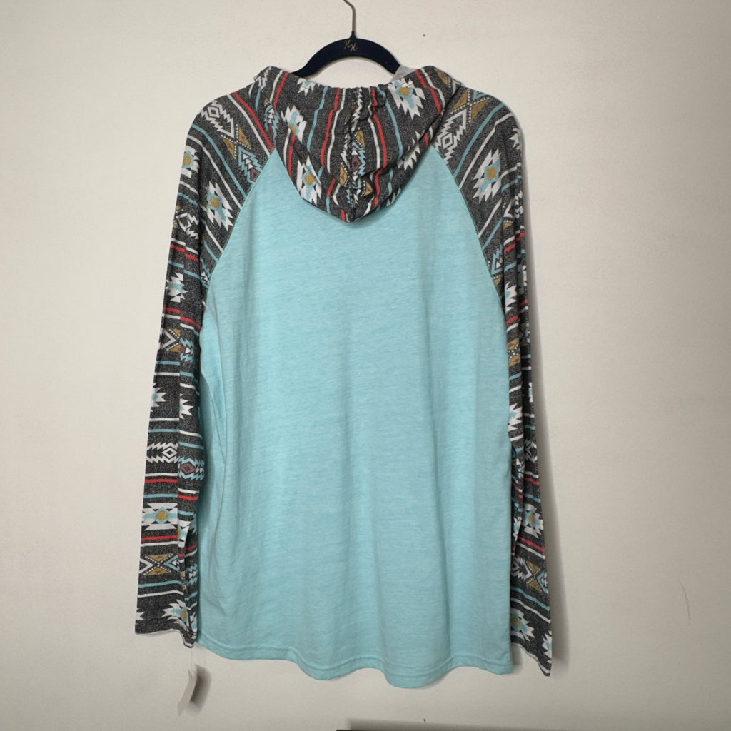 Men's RF Brand Hooded Long Sleeve Tee - Size Large