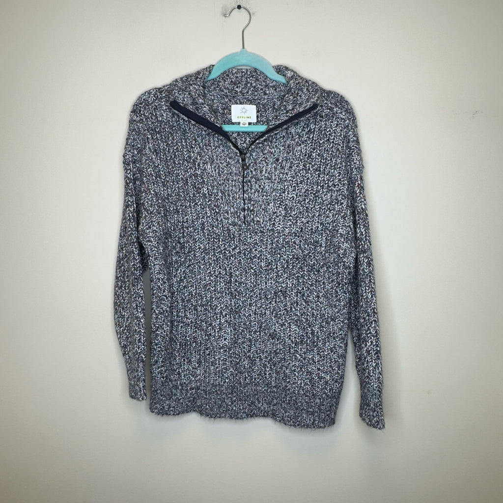Offline by Aerie 1/4 Zip Pull-Over Sweater - Size Small