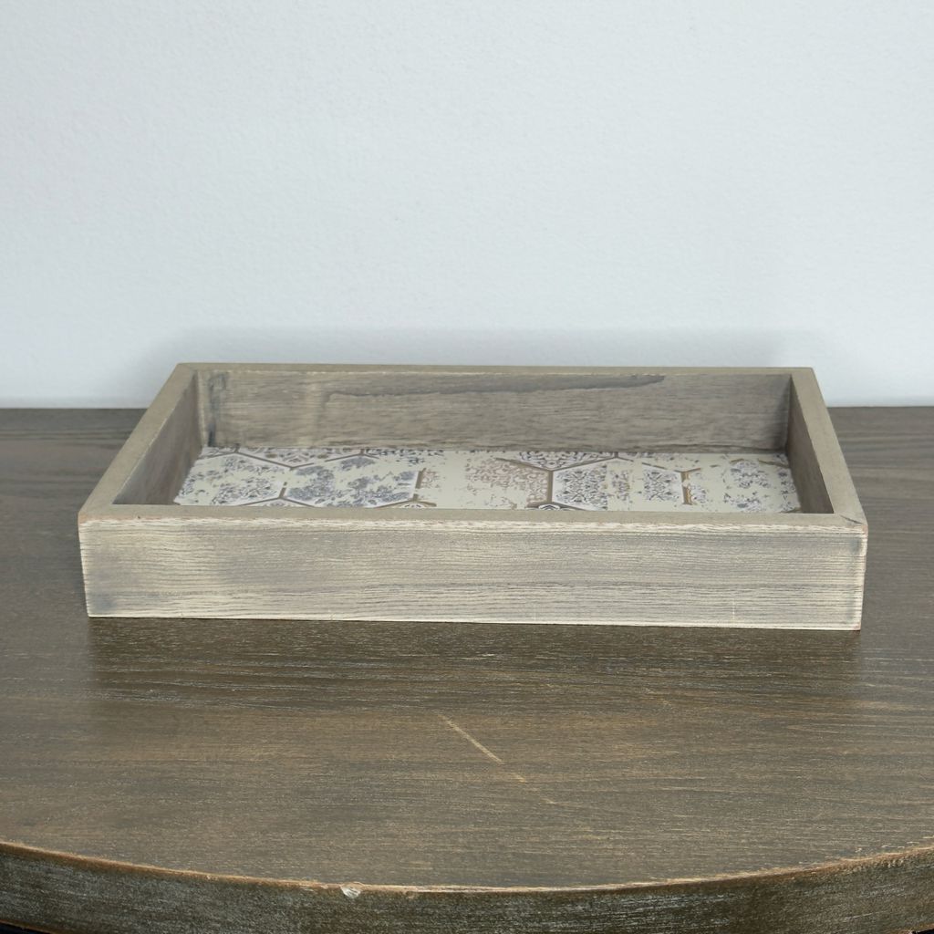 Moroccan-Inspired Ancient Marrakesh Decoupage Paper Pattern Wood Tray