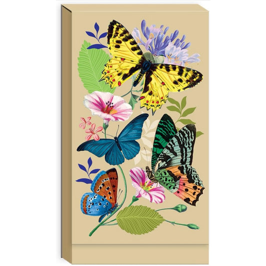 Vintage Floral Butterflies Tall Notepad