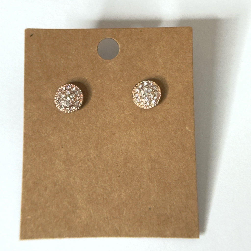Round Pave-Set Cluster Stud Earrings