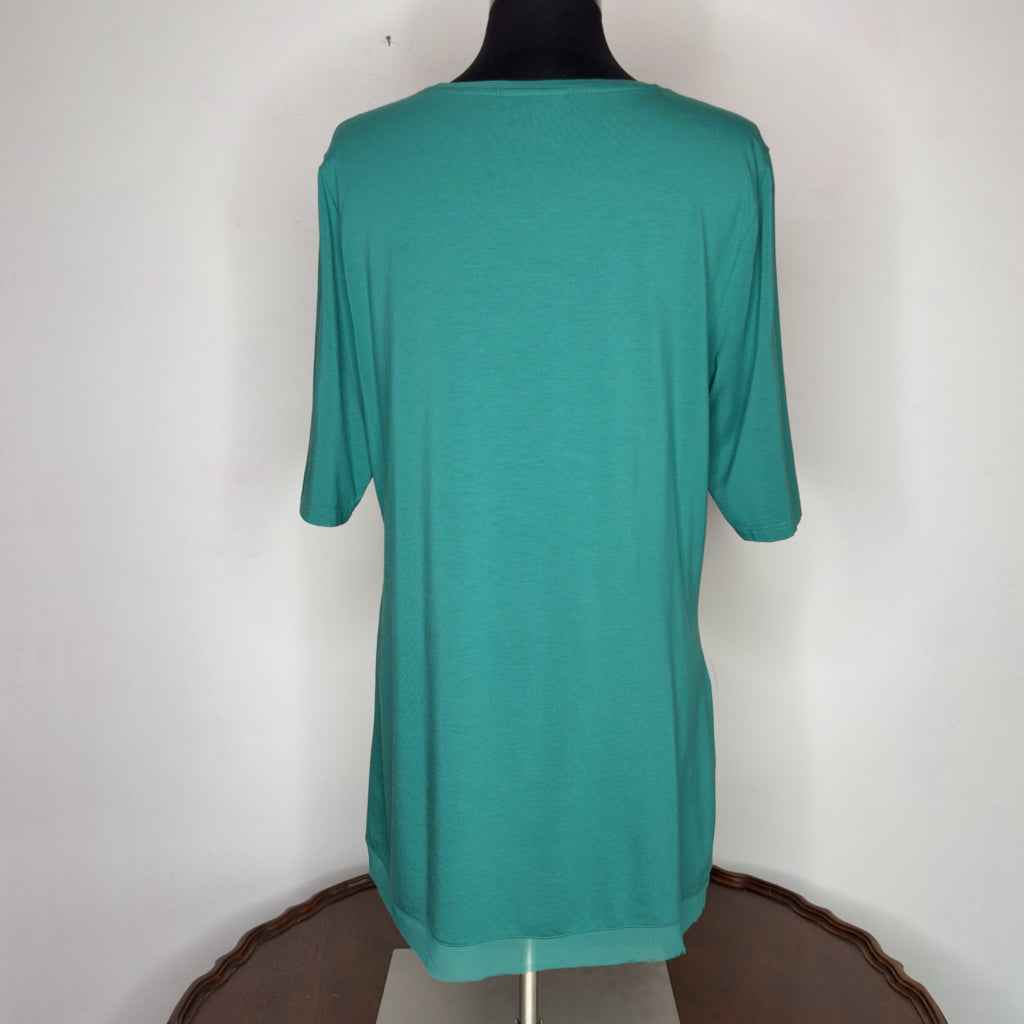 Chico's Touch of Cool Draped Tunic Top - Size Large