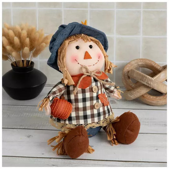 Plaid Sitting Scarecrow