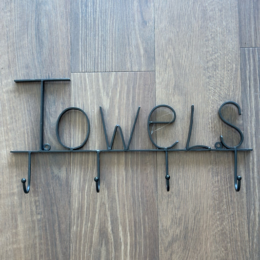 Black Metal Towels Wall Hook