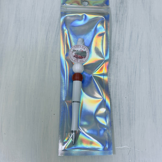Beaded Ink Pen - Indiana