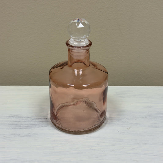 Pink Glass Bud Vase w/Stopper