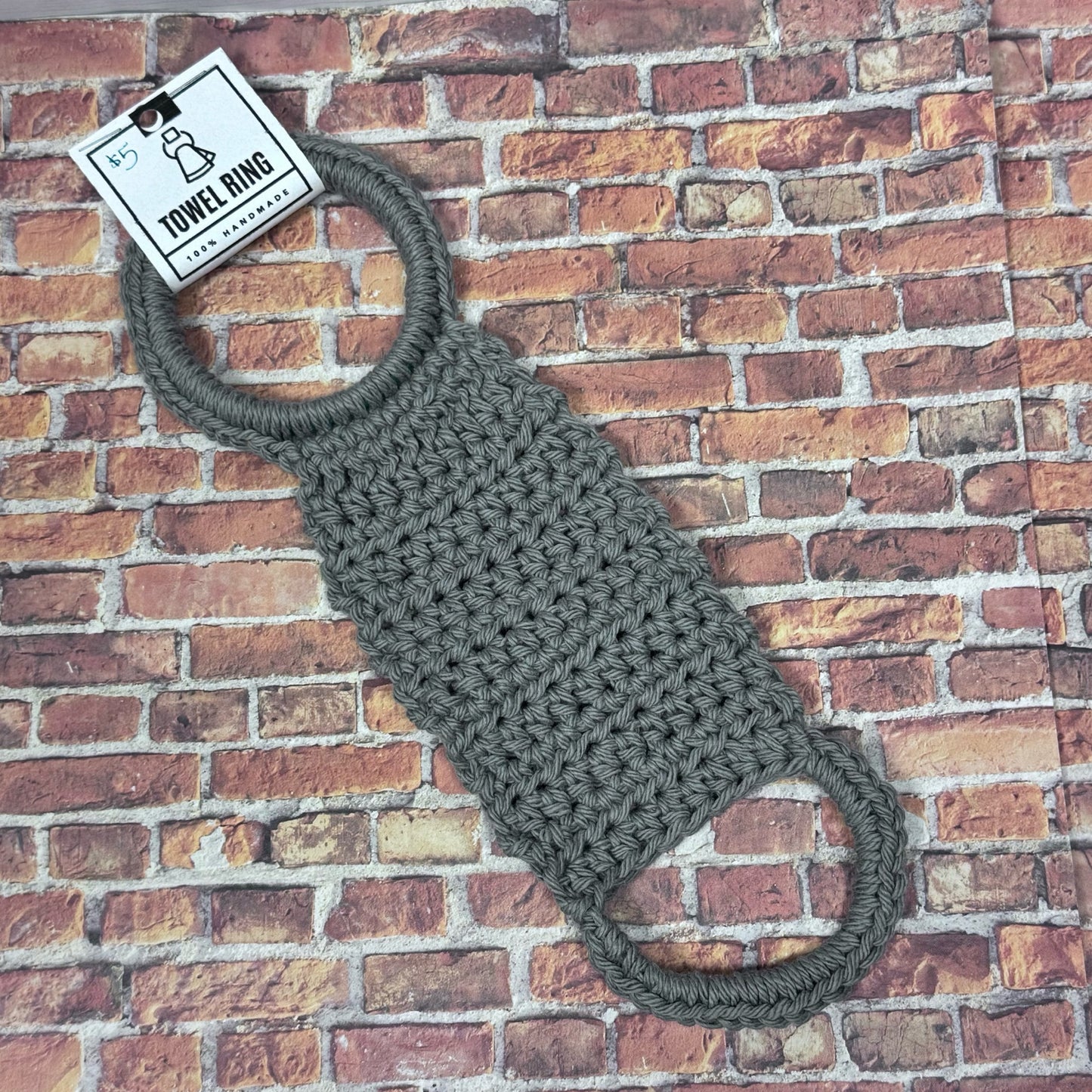 Handmade Towel Ring - Gray