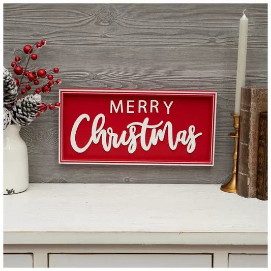 Striped Merry Christmas Wood Wall Decor