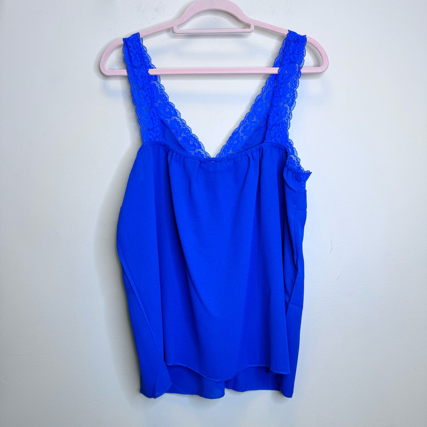 Blue Lace Trim Tank Top/Cami - Size XL