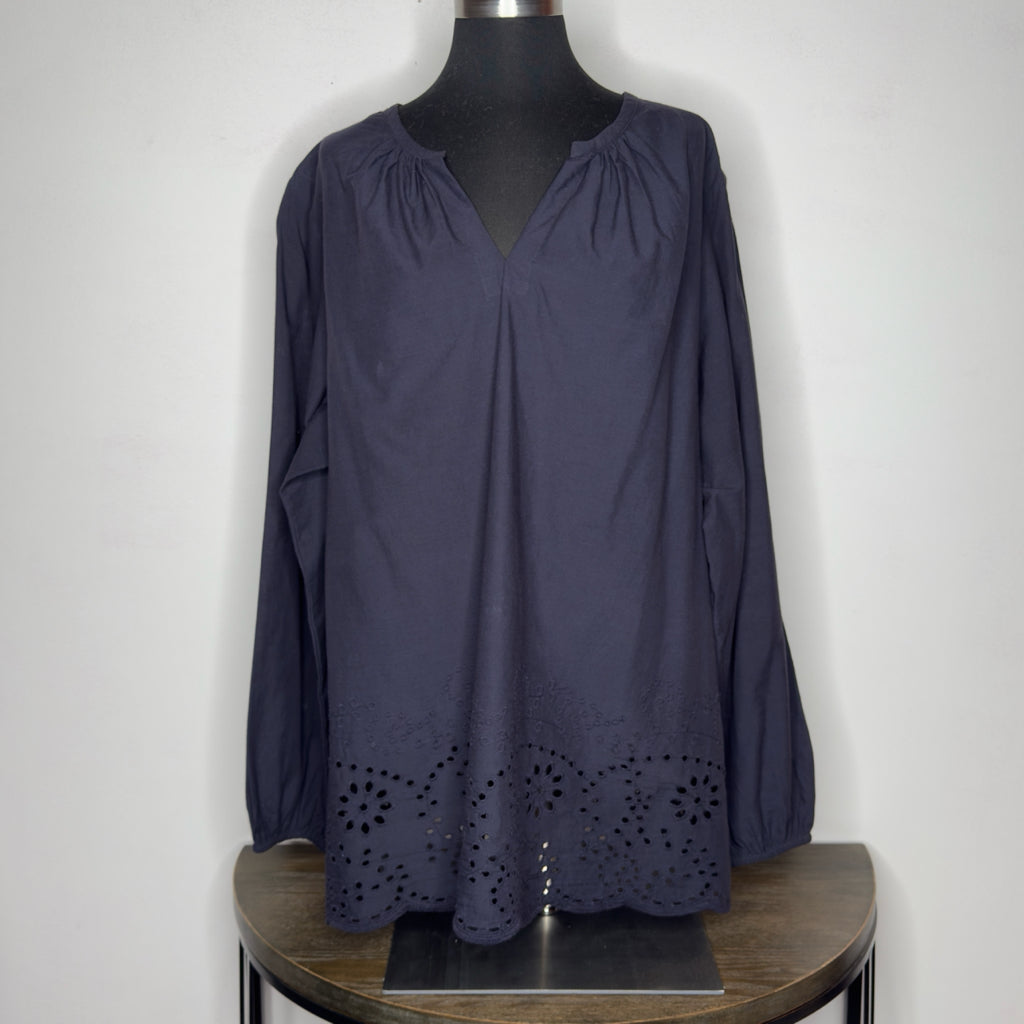 Lane Bryant Eyelet Trim Top - Size 18 (2X)
