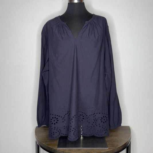 Lane Bryant Eyelet Trim Top - Size 18 (2X)