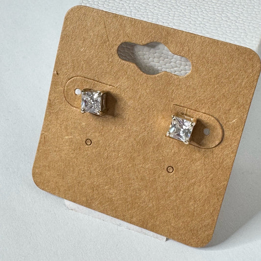 Princess Cut Cubic Zirconia Stud Earrings