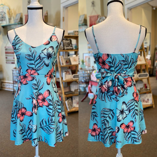 Tropical Print Sun Dress - Size Small