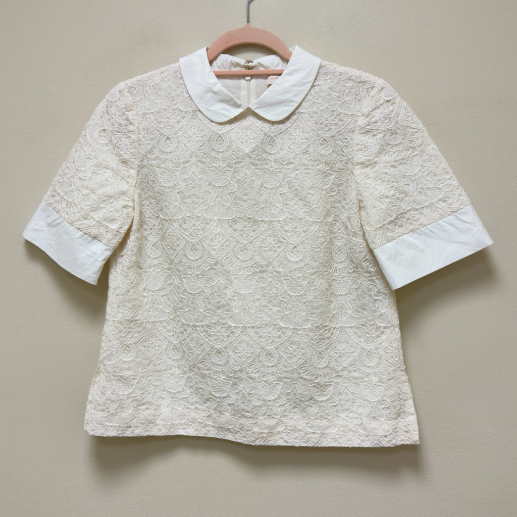 Tory Burch Lace Overlay Top - Size Small