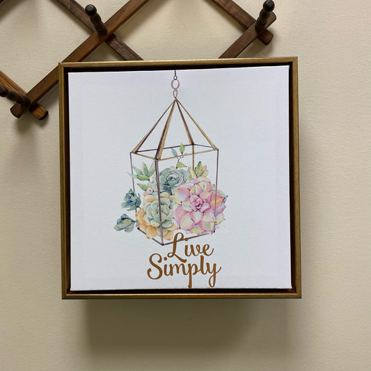 Live Simply Canvas Sign