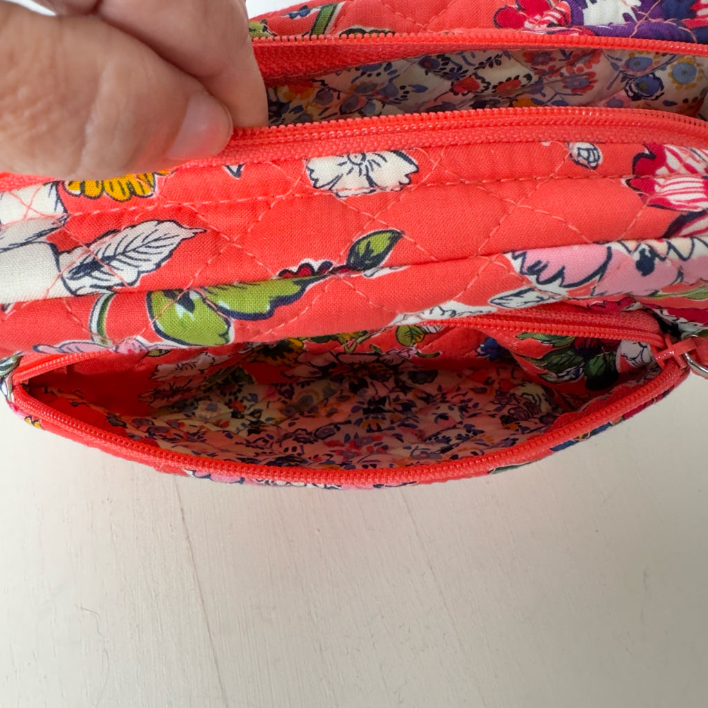 Vera Bradley Coral Floral Iconic Medium Cosmetic Bag