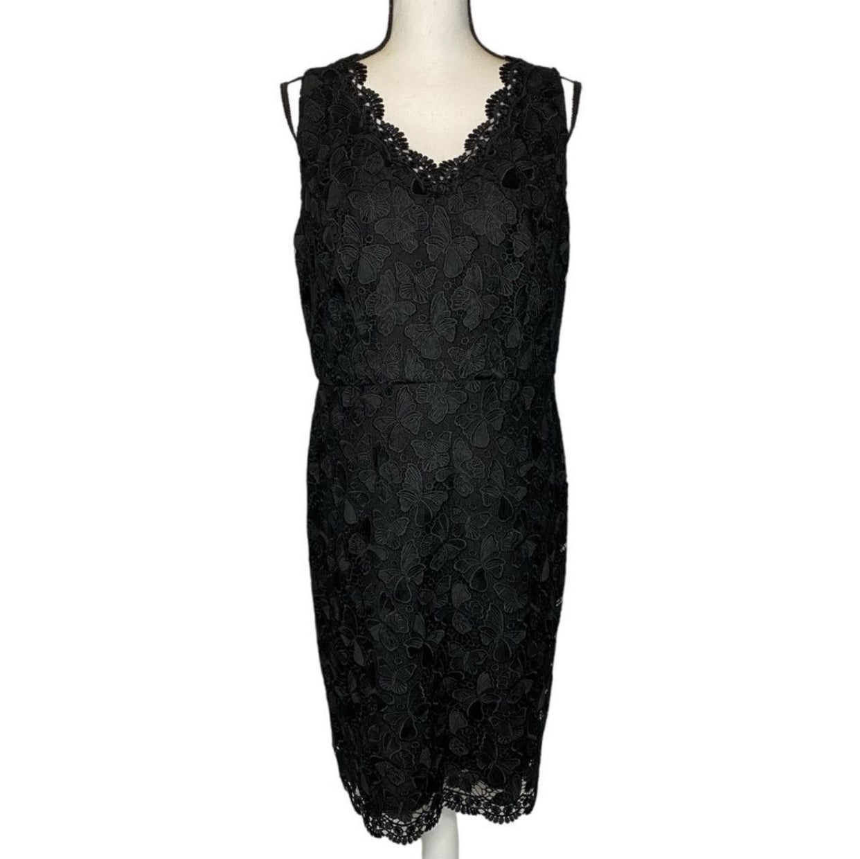 RSVP By Talbots Butterfly Black Lace Sheath Dress - Size 8