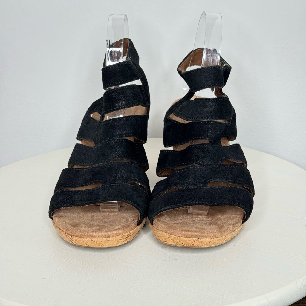 Rockport Cobb Hill Briah Leather Banded Wedge Sling Back Sandals - Size 9
