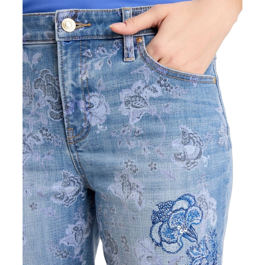 Chico's Embellished Girlfriend Crop Jeans - Size 14