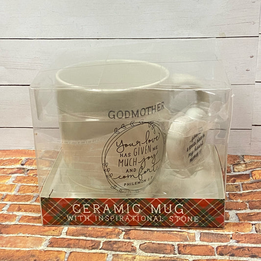 Godmother Coffee Mug & Inspirational Stone Gift Set