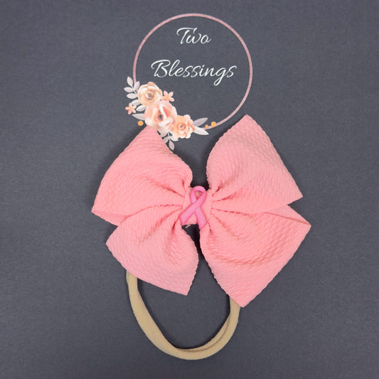 Two Blessings Headband - Breast Cancer Awareness Ribbon
