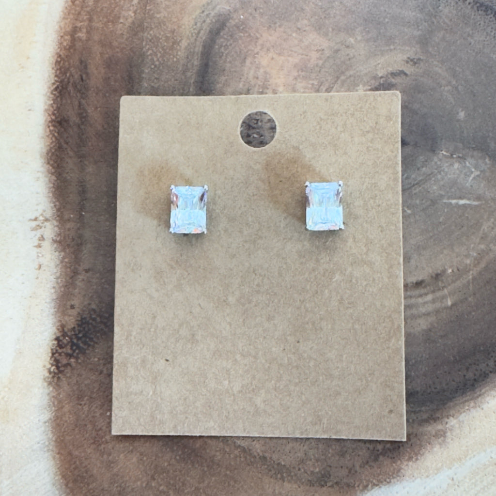 Radiant Cut Stud Earrings