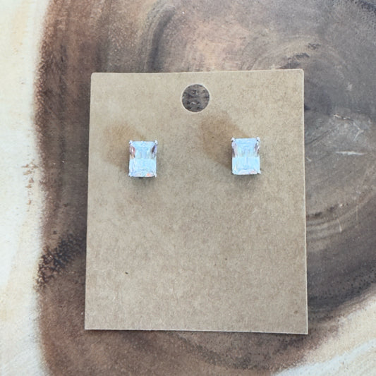 Radiant Cut Stud Earrings