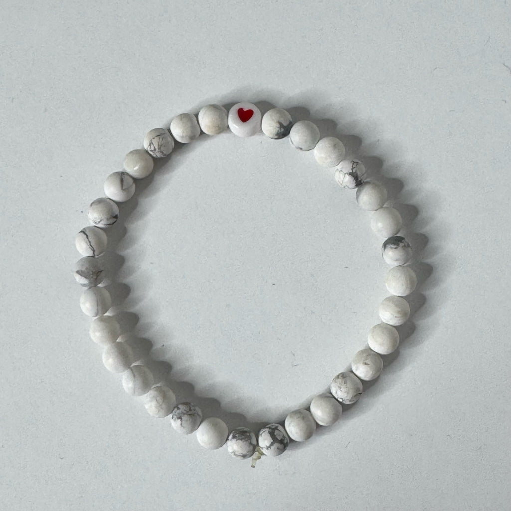 Inga Ann's White Howlite Beaded Bracelet