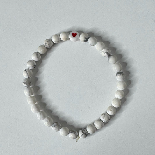 Inga Ann's White Howlite Beaded Bracelet