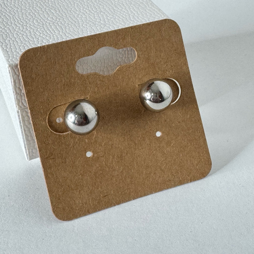 Silver Ball Stud Earrings