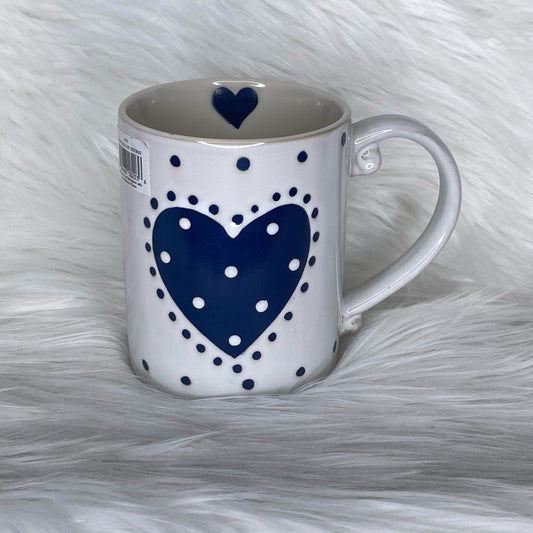 Navy Blue Heart Coffee Mug