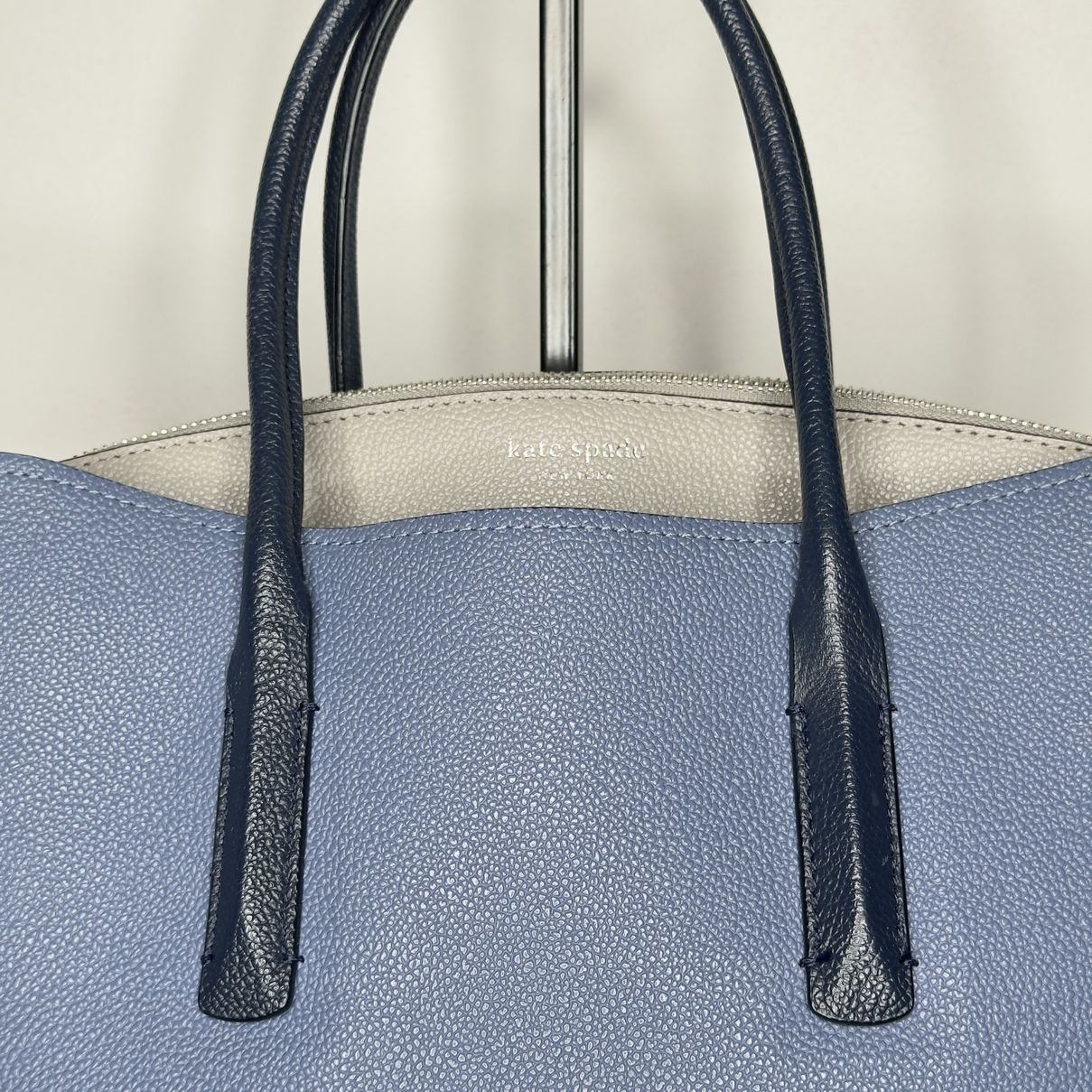 Kate Spade Margaux Celestial Blue Colorblock Pebble Leather Handbag