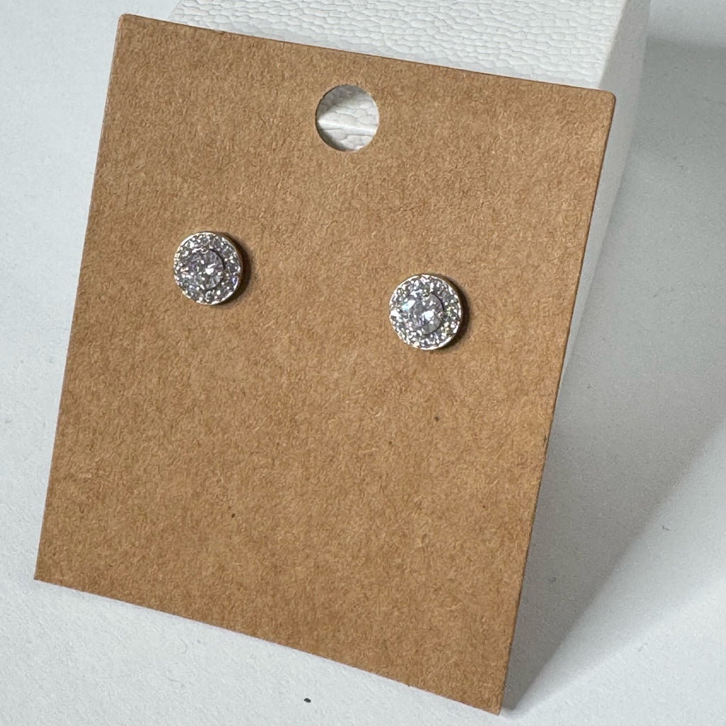 Sterling Silver Cubic Zirconia Stud Earrings