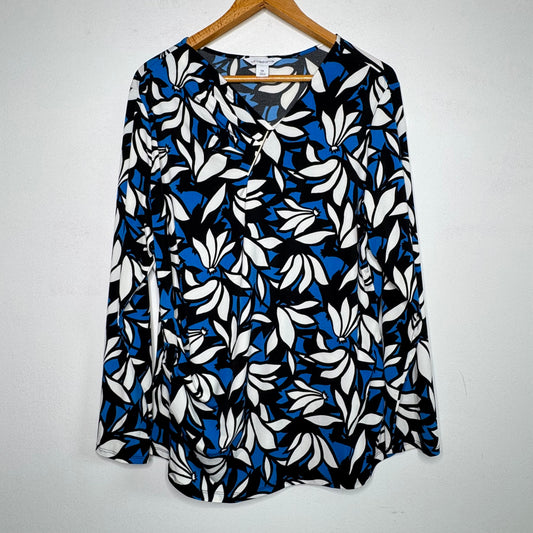 Liz Claiborne Ruched Geometric Print Top - Size 0X