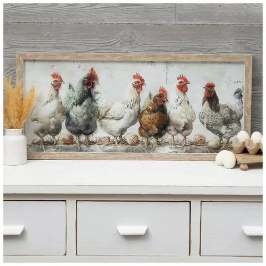 Chicken & Eggs Framed Wall Decor