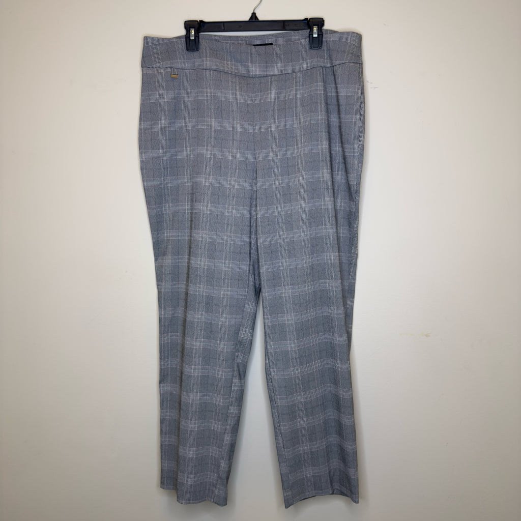 Counterparts Gray Plaid Pull-On Dress Pants - Size 18W