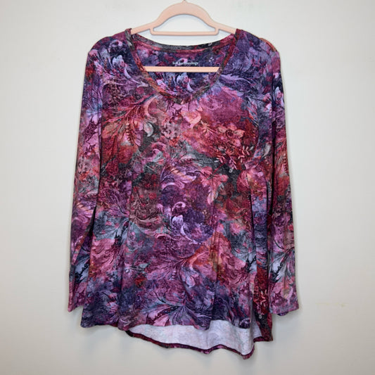 Soft Surroundings SoftEssential Pima Cotton Isabel Long Sleeve Tunic Top - Large