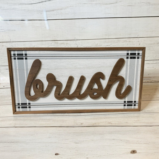 Brush Bathroom Sign