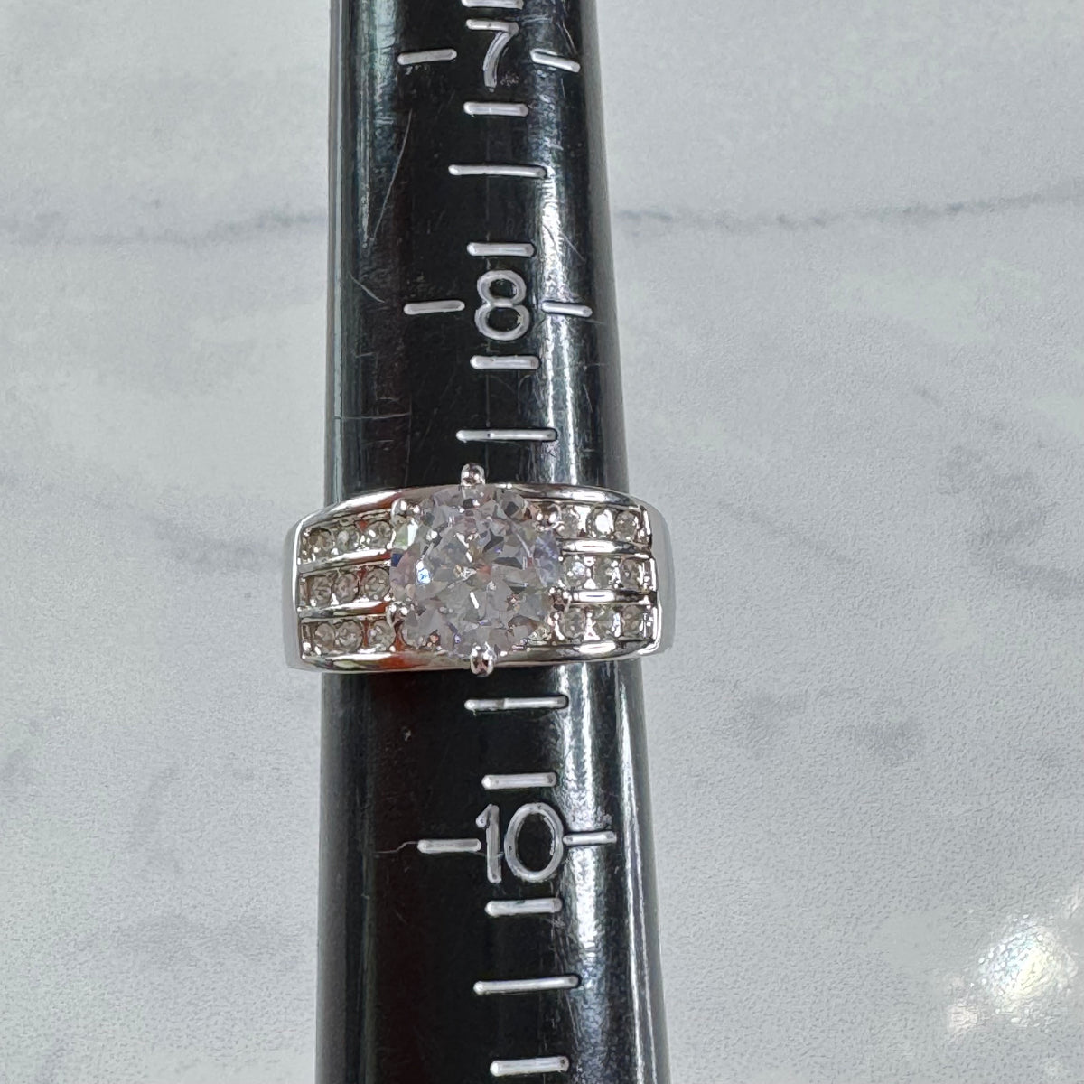Eternal Radiance Wide Band Solitaire Ring - Size 9